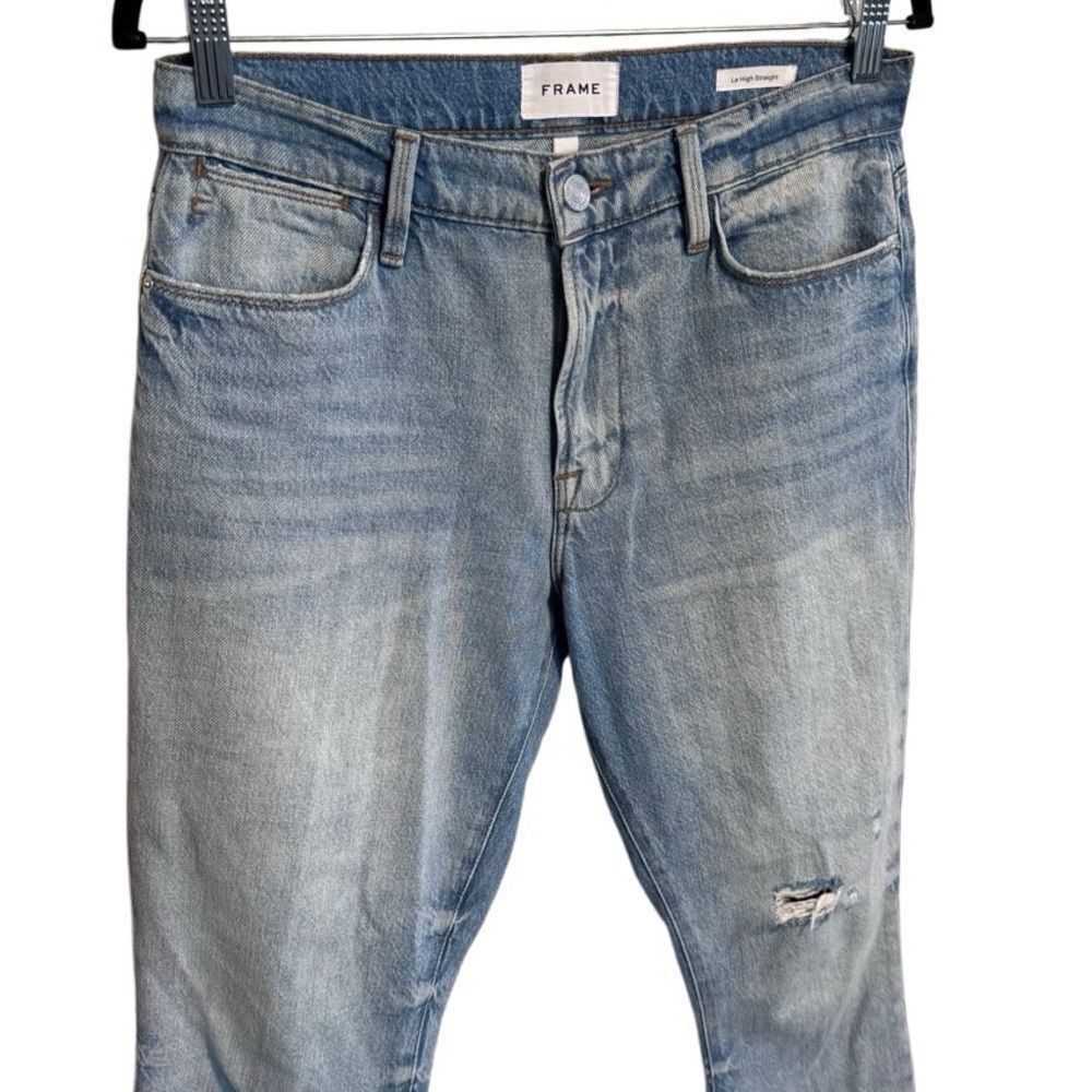 Frame Denim- Le High Straight Light Wash Winslow Jeans, Size 27 - Picture 5 of 16